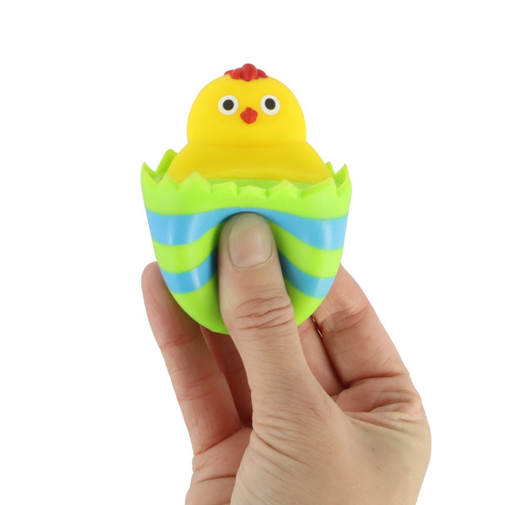 peek-a-chick sensory toy