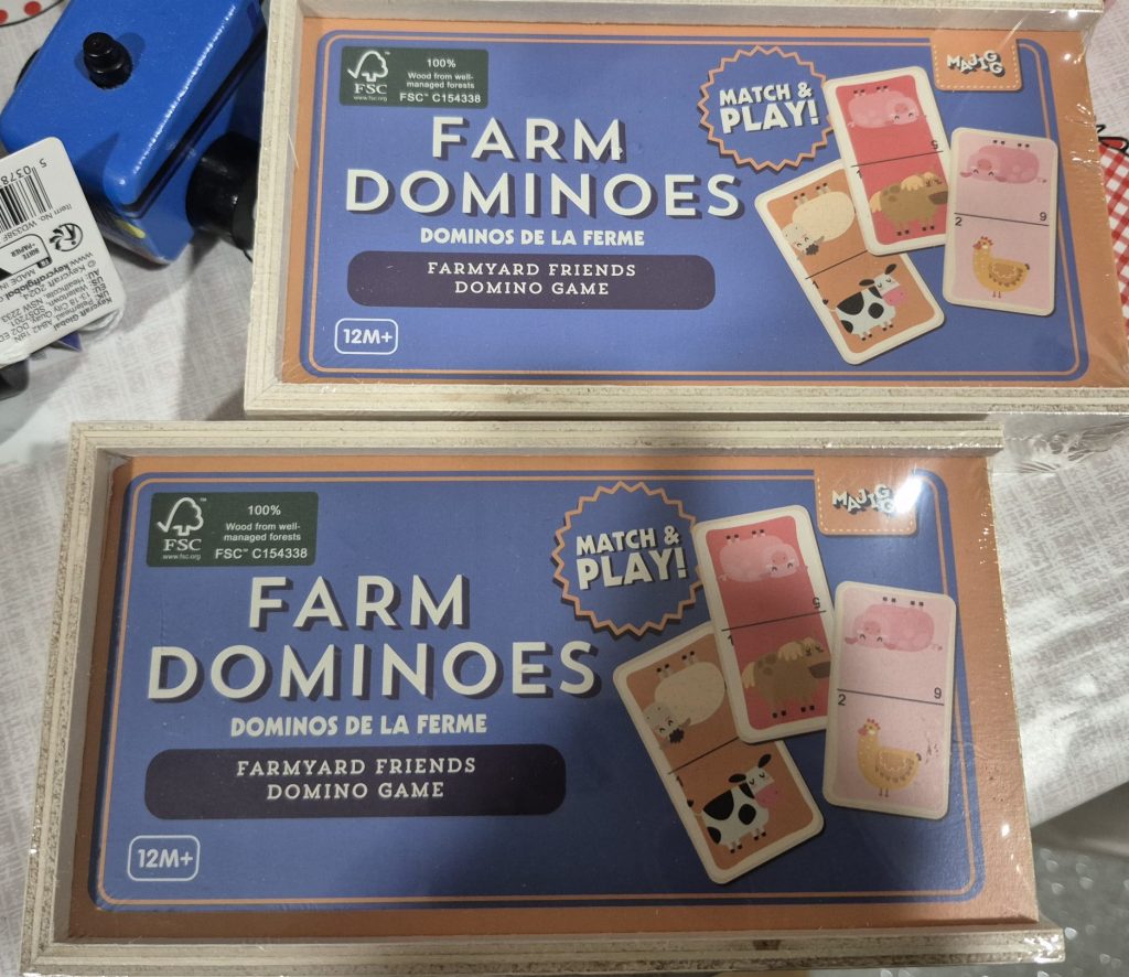 Farm Animals Wooden Dominoes