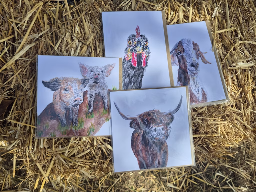 Home Farm Blank Greetings Cards - Pack of 4 Designs